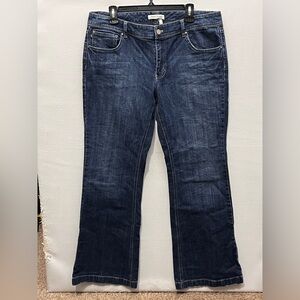 WHBM Classic Dark Was Blue Denim Flare Jeans sz 14/16